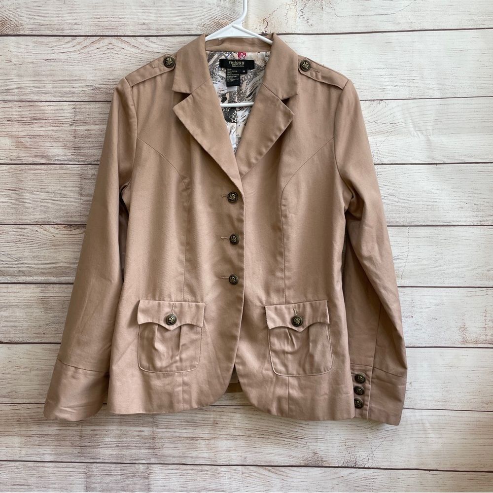 VINTAGE TWIGGY LONDON MILITARY STYLE BLAZER IN‎ 100% COTTON